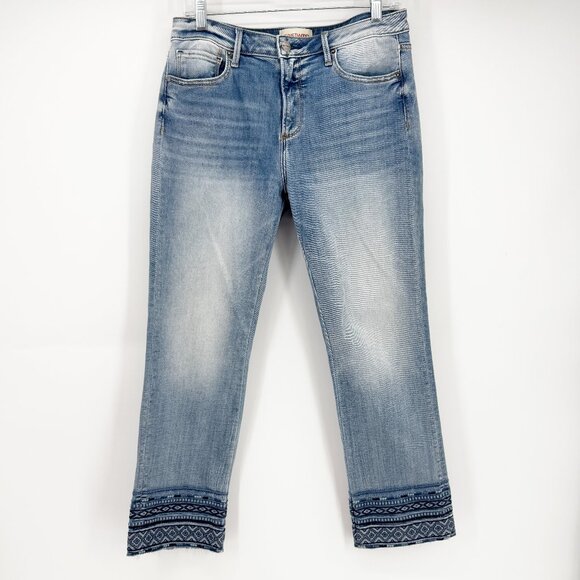 Driftwood Colette Diamond Embroidered Crop Jeans 29 - Picture 2 of 10